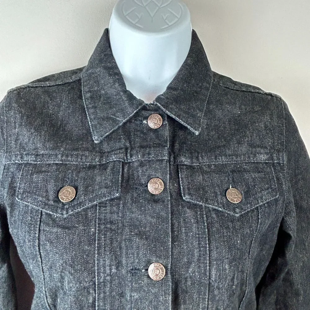 Polo Jeans Ralph Lauren Cotton Black Denim Jacket Size XS